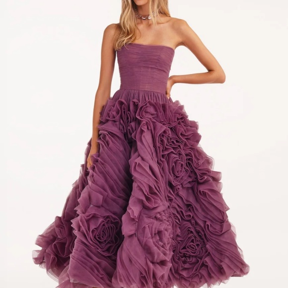 Designer Dress - Wine Color - Picture 1 of 5